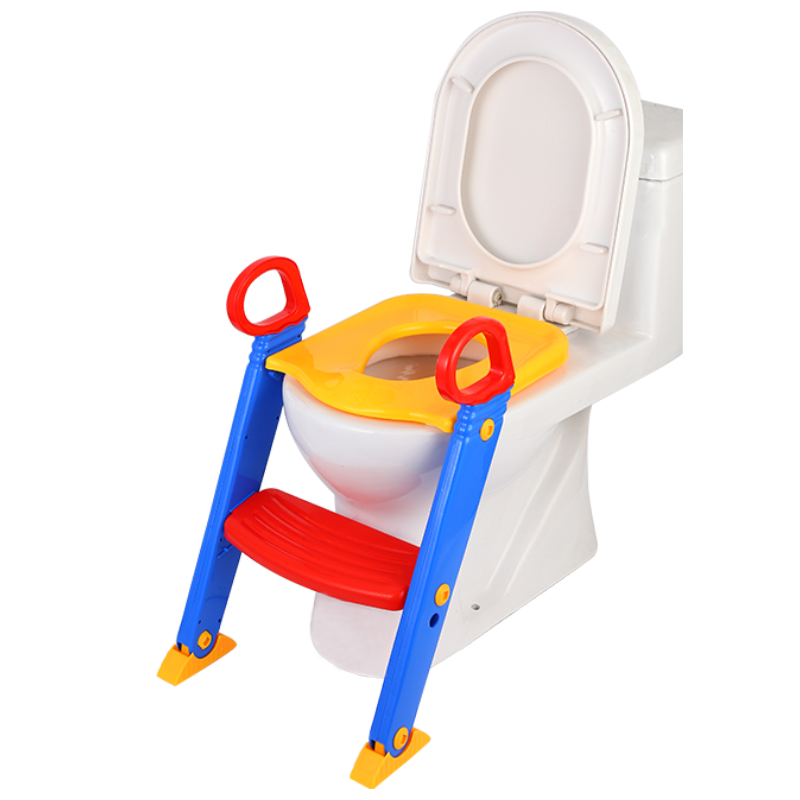 Plastic Colorful Foldable Baby Potty With Step Ladder