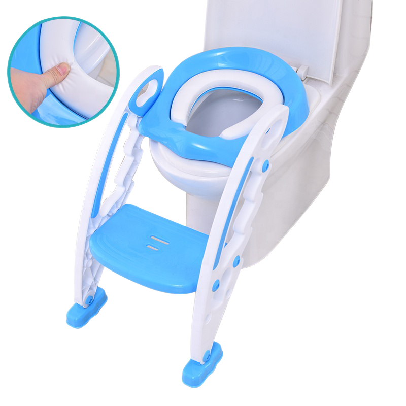 Plastic Foldable PVC Seat Baby Potty With Step Ladder