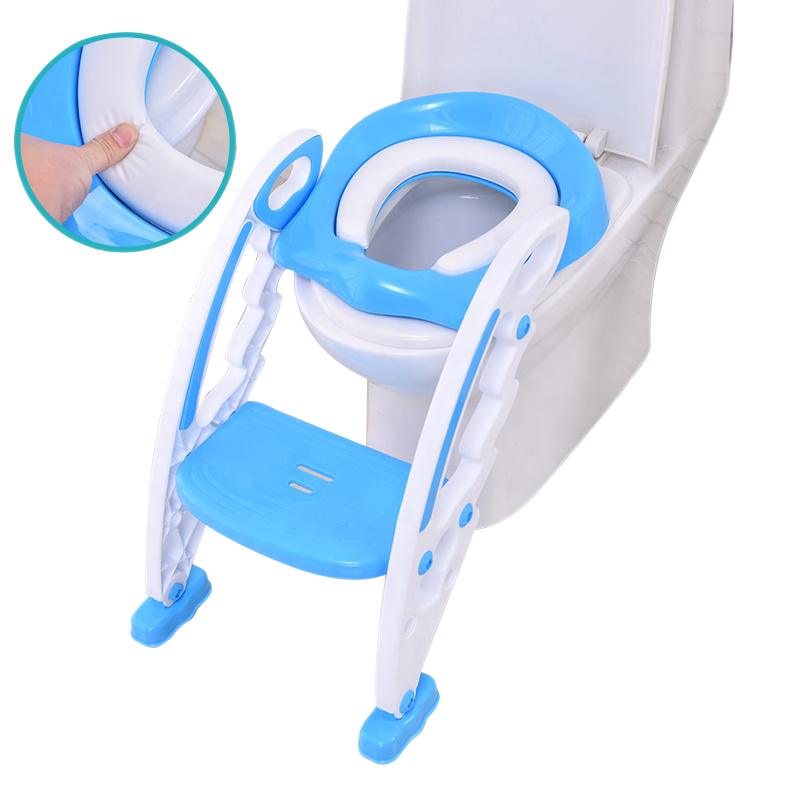 Plastic Foldable PVC Seat Baby Potty With Step Ladder